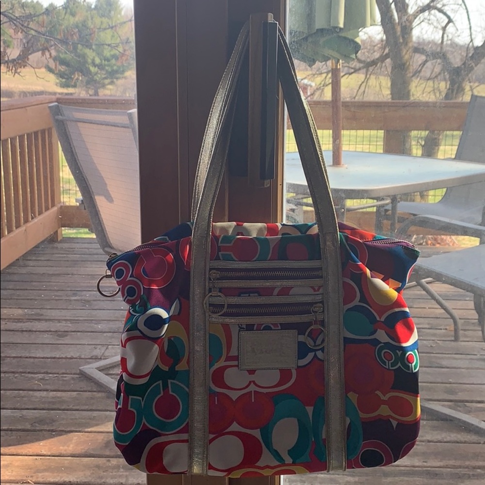 Multi-Colored Coach Poppy Tote